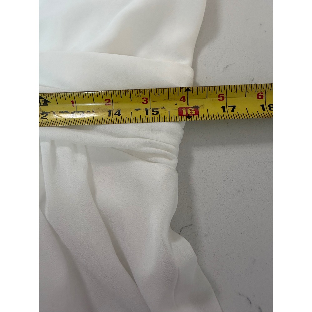 Vince Camuto Ivory White Twist Front V-Neck Long Sleeve Cocktail Dress Size 12 - Picture 7 of 10